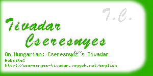 tivadar cseresnyes business card